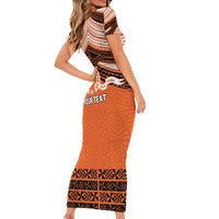 Personalised Tonga Tailulu College Family Matching Short Sleeve Bodycon Dress and Hawaiian Shirt Polynesian Ngatu Tribal