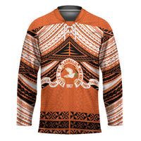 Personalised Tonga Tailulu College Hockey Jersey Polynesian Ngatu Tribal LT9 Unisex Orange - Polynesian Pride