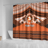 Personalised Tonga Tailulu College Shower Curtain Polynesian Ngatu Tribal