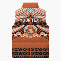 Personalised Tonga Tailulu College Sleeveless Puffer Jacket Polynesian Ngatu Tribal - Polynesian Pride