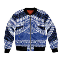 Personalised Tonga Taufa'ahau Pilolevu College Bomber Jacket Polynesian Ngatu Tribal