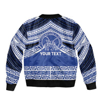 Personalised Tonga Taufa'ahau Pilolevu College Bomber Jacket Polynesian Ngatu Tribal