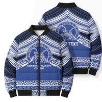 Personalised Tonga Taufa'ahau Pilolevu College Bomber Puffer Jacket Polynesian Ngatu Tribal - Polynesian Pride
