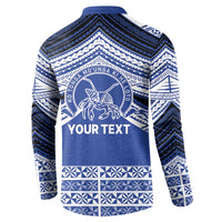 Personalised Tonga Taufa'ahau Pilolevu College Button Sweatshirt Polynesian Ngatu Tribal