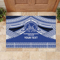 Personalised Tonga Taufa'ahau Pilolevu College Rubber Doormat Polynesian Ngatu Tribal