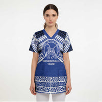 Personalised Tonga Taufa'ahau Pilolevu College Scrub Top Polynesian Ngatu Tribal - Polynesian Pride