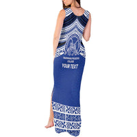 Personalised Tonga Taufa'ahau Pilolevu College Tank Maxi Dress Polynesian Ngatu Tribal