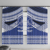 Personalised Tonga Taufa'ahau Pilolevu College Window Curtain Polynesian Ngatu Tribal