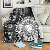 Black Tongan Ngatu Fonulei Pattern Blanket
