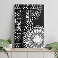 Black Tongan Ngatu Fonulei Pattern Canvas Wall Art