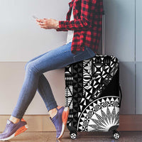 Black Tongan Ngatu Fonulei Pattern Luggage Cover LT9 - Polynesian Pride