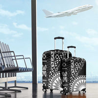 Black Tongan Ngatu Fonulei Pattern Luggage Cover LT9 - Polynesian Pride