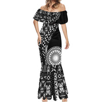 Black Tongan Ngatu Fonulei Pattern Mermaid Dress