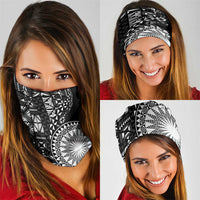 Black Tongan Ngatu Fonulei Pattern Neck Gaiter - Polynesian Pride