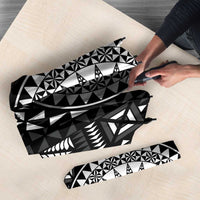 Black Tongan Ngatu Fonulei Pattern Umbrella - Polynesian Pride