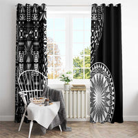 Black Tongan Ngatu Fonulei Pattern Window Curtain