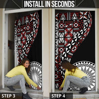Red Tongan Ngatu Fonulei Pattern Door Cover - Polynesian Pride