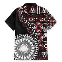 Red Tongan Ngatu Fonulei Pattern Family Matching Mermaid Dress and Hawaiian Shirt