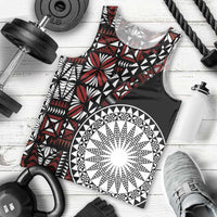 Red Tongan Ngatu Fonulei Pattern Men Tank Top