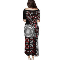 Red Tongan Ngatu Fonulei Pattern Puletasi