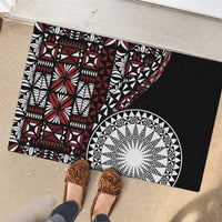 Red Tongan Ngatu Fonulei Pattern Rubber Doormat