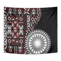 Red Tongan Ngatu Fonulei Pattern Tapestry