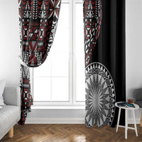 Red Tongan Ngatu Fonulei Pattern Window Curtain
