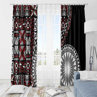 Red Tongan Ngatu Fonulei Pattern Window Curtain
