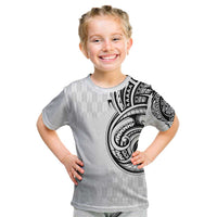 Hawaii and Japanese Culture Personalised Kid T Shirt With Polynesian Tribal Tattoo Style LT9 White - Polynesian Pride
