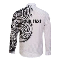 Hawaii and Japanese Culture Personalised Long Sleeve Button Shirt With Polynesian Tribal Tattoo Style LT9 - Polynesian Pride