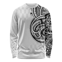 Hawaii and Japanese Culture Personalised Long Sleeve Shirt With Polynesian Tribal Tattoo Style LT9 Unisex White - Polynesian Pride