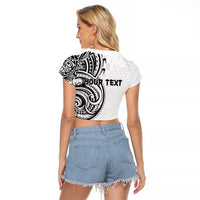 Hawaii and Japanese Culture Personalised Raglan Cropped T Shirt With Polynesian Tribal Tattoo Style LT9 - Polynesian Pride