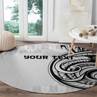 Hawaii and Japanese Culture Personalised Round Carpet With Polynesian Tribal Tattoo Style