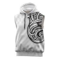 Hawaii and Japanese Culture Personalised Sleeveless Hoodie With Polynesian Tribal Tattoo Style LT9 White - Polynesian Pride