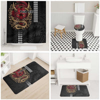 Hawaii and Japanese Oni Mask Personalised Bathroom Set Kakau Pattern Dark Art Style - Polynesian Pride
