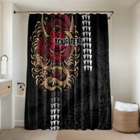 Hawaii and Japanese Oni Mask Personalised Bathroom Set Kakau Pattern Dark Art Style - Polynesian Pride