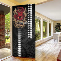 Hawaii and Japanese Oni Mask Personalised Door Cover Kakau Pattern Dark Art Style - Polynesian Pride