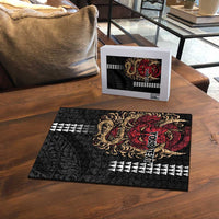 Hawaii and Japanese Oni Mask Personalised Puzzle Kakau Pattern Dark Art Style - Polynesian Pride