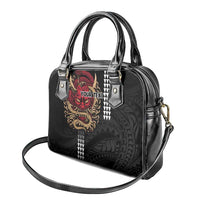 Hawaii and Japanese Oni Mask Personalised Shoulder Handbag Kakau Pattern Dark Art Style LT9 - Polynesian Pride