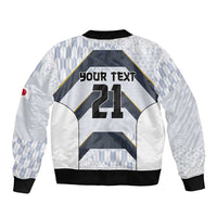 Japan Pacific Rugby 2022-23 Custom Bomber Jacket Black Sakura Japanese Wave Pattern