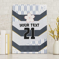 Japan Pacific Rugby 2022-23 Custom Canvas Wall Art Black Sakura Japanese Wave Pattern