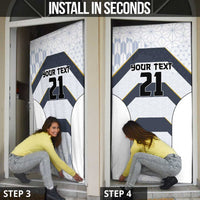 Japan Pacific Rugby 2022-23 Custom Door Cover Black Sakura Japanese Wave Pattern - Polynesian Pride