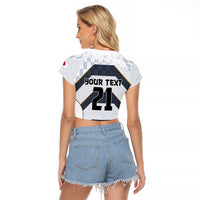 Japan Pacific Rugby 2022-23 Custom Raglan Cropped T Shirt Black Sakura Japanese Wave Pattern