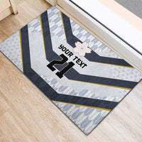 Japan Pacific Rugby 2022-23 Custom Rubber Doormat Black Sakura Japanese Wave Pattern