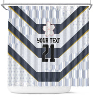 Japan Pacific Rugby 2022-23 Custom Shower Curtain Black Sakura Japanese Wave Pattern