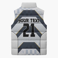 Japan Pacific Rugby 2022-23 Custom Sleeveless Puffer Jacket Black Sakura Japanese Wave Pattern - Polynesian Pride