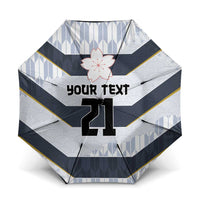 Japan Pacific Rugby 2022-23 Custom Umbrella Black Sakura Japanese Wave Pattern - Polynesian Pride