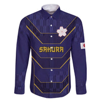 Japan Pacific Rugby 2022-23 Custom Family Matching Off Shoulder Short Dress and Hawaiian Shirt Blue Sakura Japanese Wave Pattern