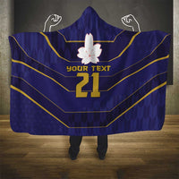 Japan Pacific Rugby 2022-23 Custom Hooded Blanket Blue Sakura Japanese Wave Pattern