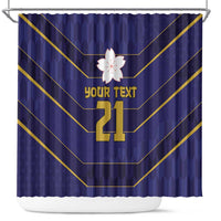 Japan Pacific Rugby 2022-23 Custom Shower Curtain Blue Sakura Japanese Wave Pattern